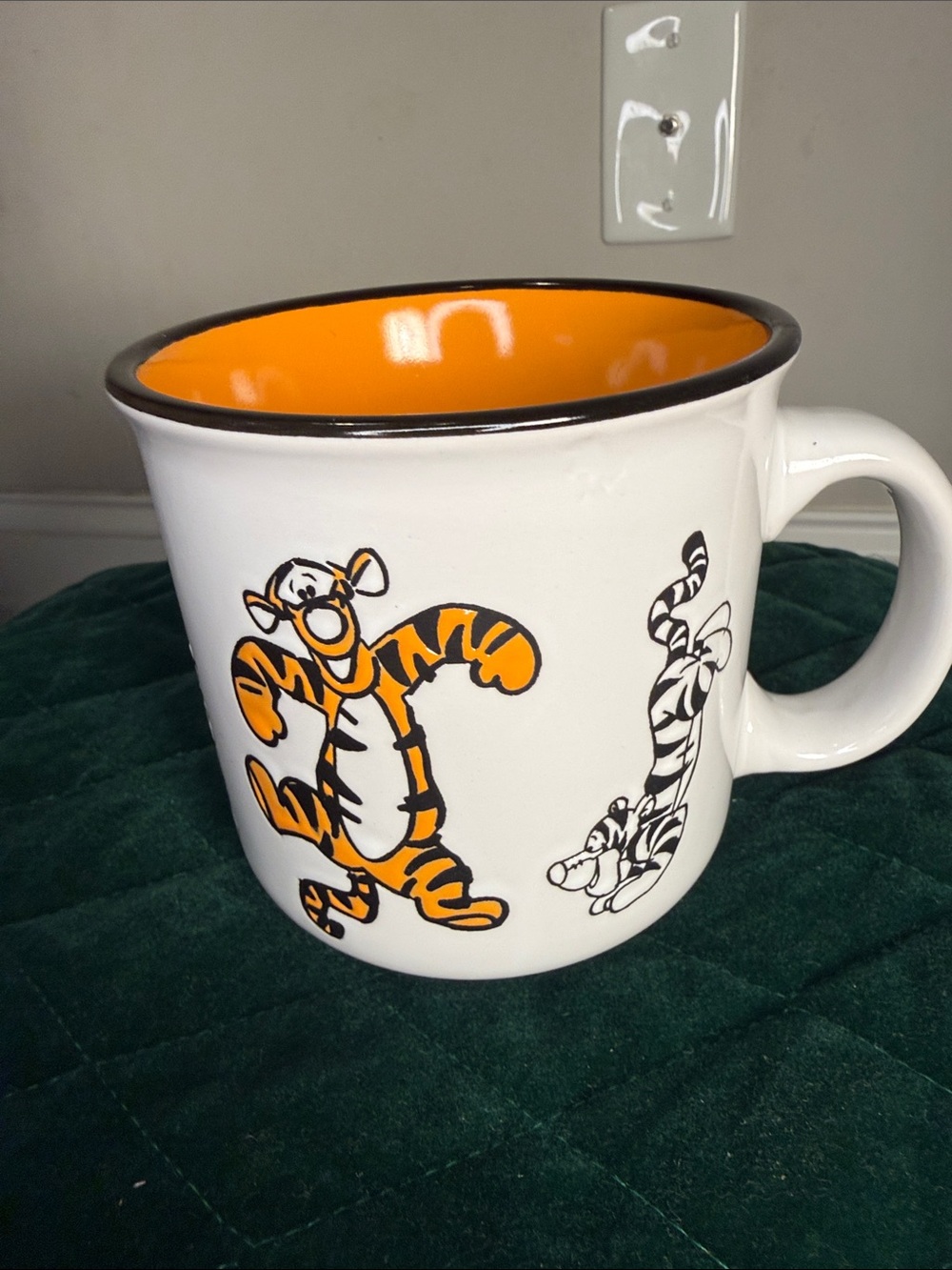 Disney Tigger Ceramic Mugs with Yellow and Orange Interiors